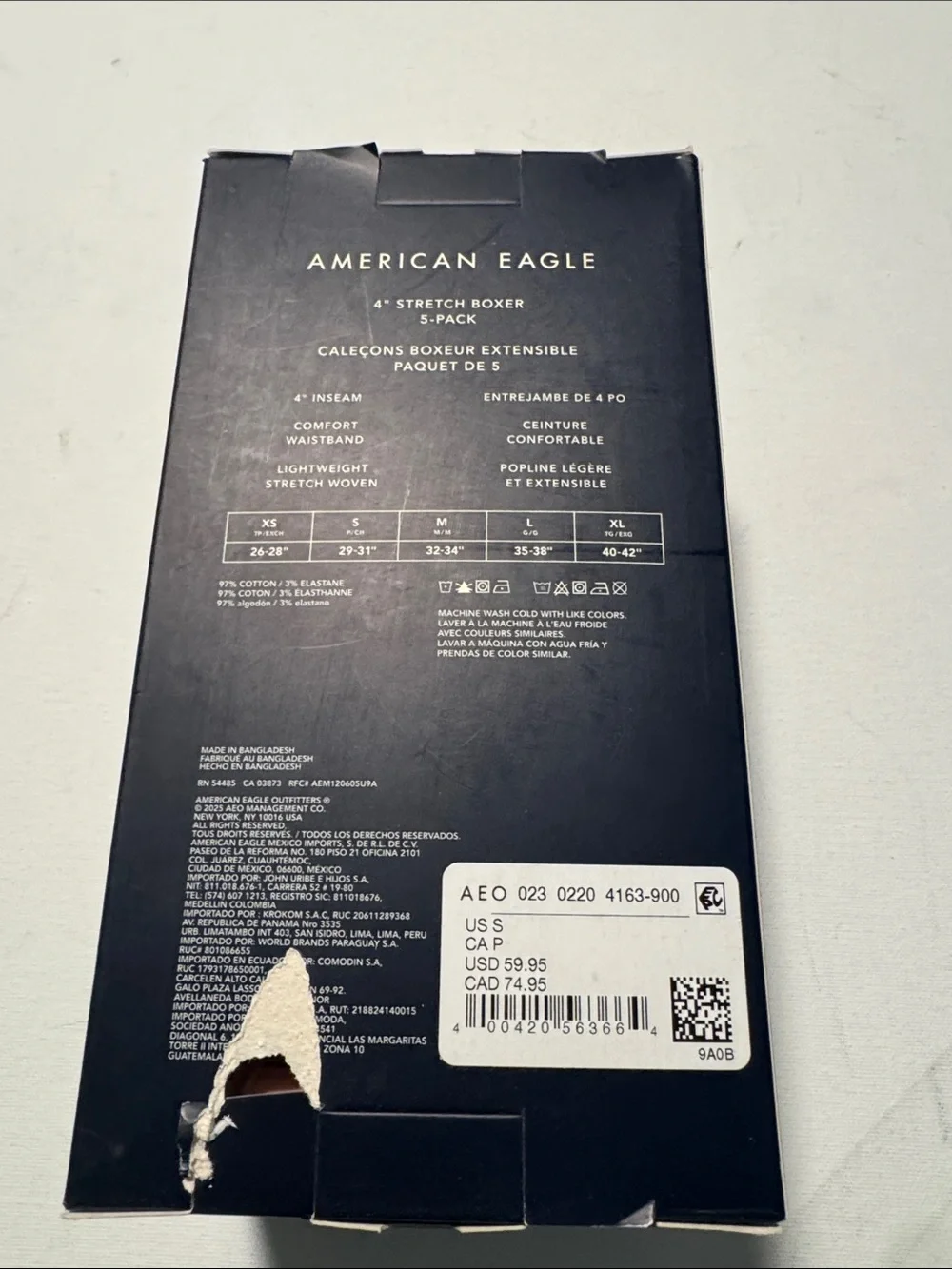 American Eagle Boxers Mens Small 5 Pack